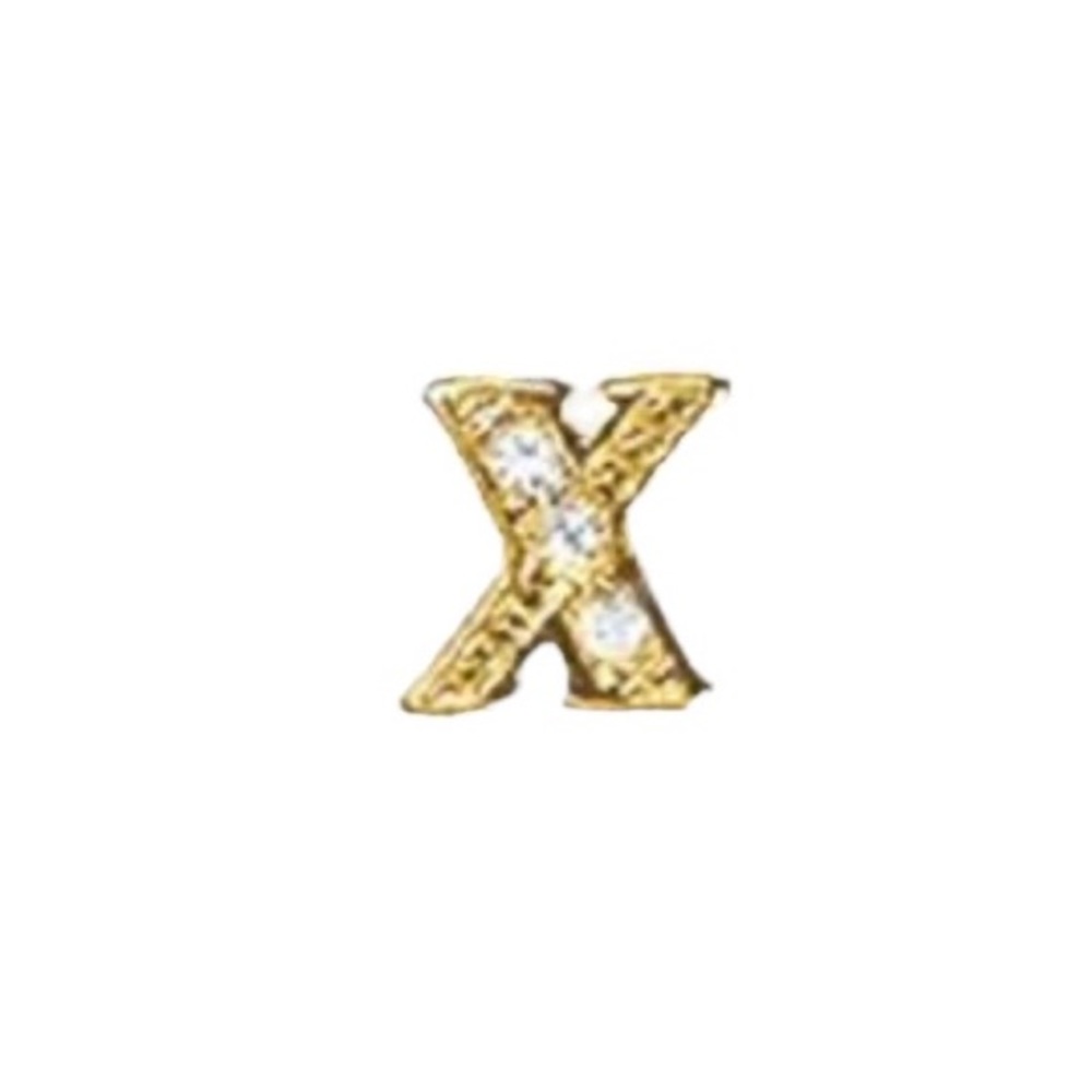 Origami Owl Gold Crystal Letter X